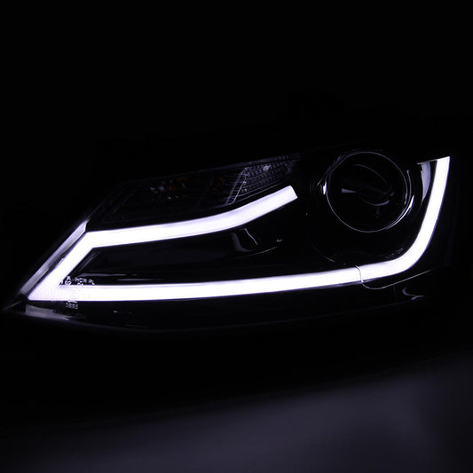 2011-2018 VW Jetta MK6 LED Bar Projector Spec-D Headlights Black Smoked