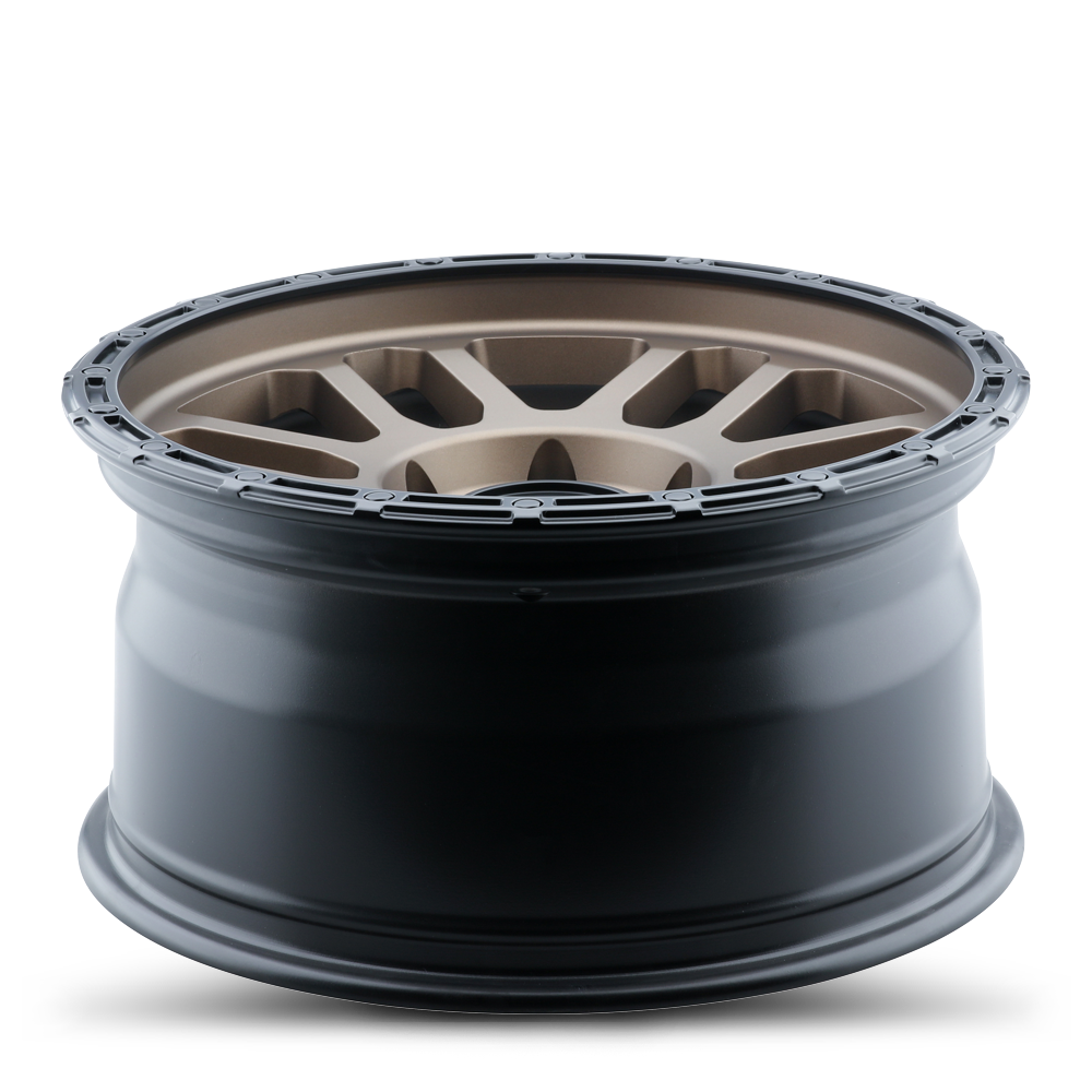 DX4 Flare 16X8 wheels GMC Sierra 1500 Frozen Bronze Blk Lip rims