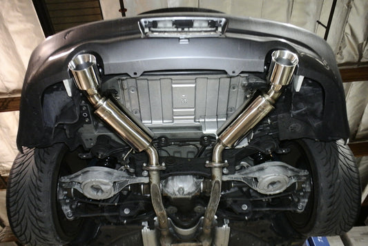 installed on Megan Racing Infiniti G37 Coupe 08-13 / Q60 14-15 Dual Canister Exhaust
