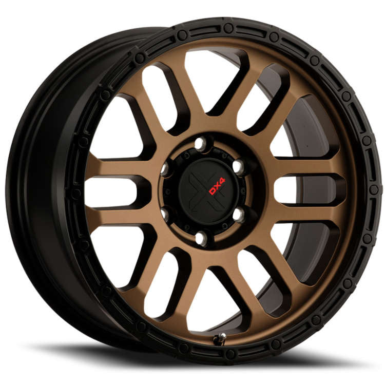 DX4 Flare 18X9 wheels 5x150 Frozen Bronze Blk Lip ET18 – SEmotors.com