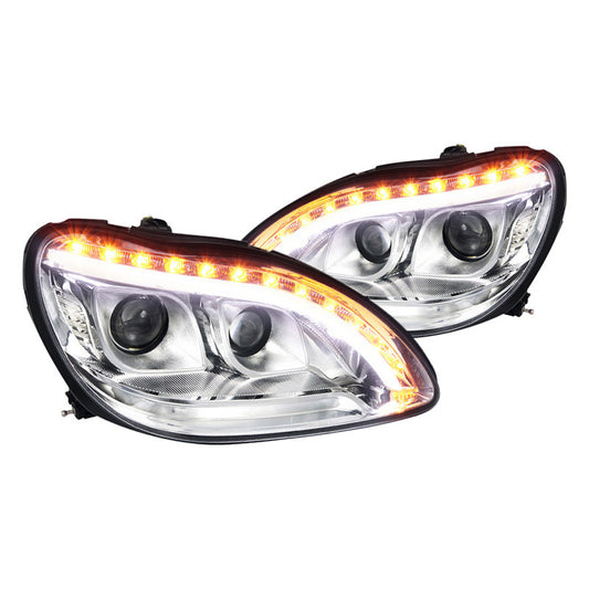 2000-2006 Mercedes W220 S-Class Projector Chrome Spec-D Headlights