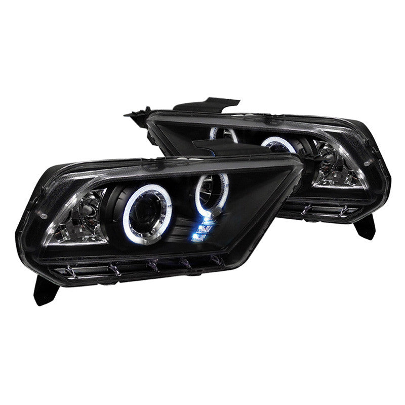 Spec-D 10-13 Ford Mustang Projector Black Headlights