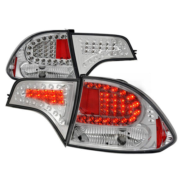 Spec-D 06-08 Honda Civic 4D LED Tail Lights Chrome