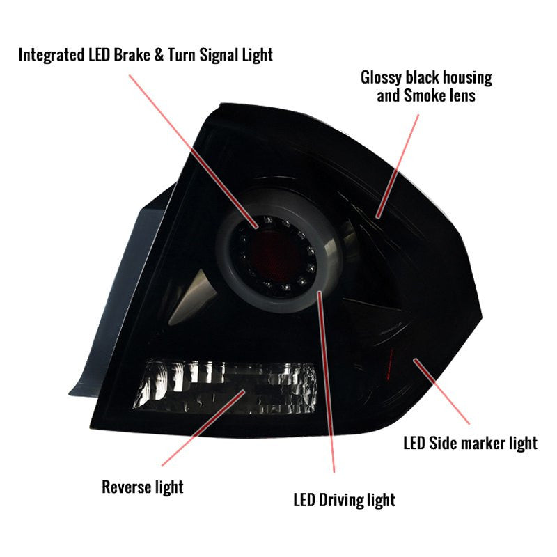 2006-2013 Chevrolet Impala LED Spec-D Tail Lights Glossy Black