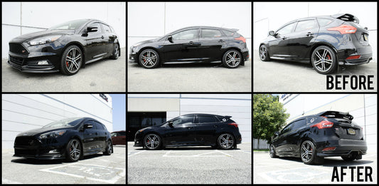 lowered focus st installed Megan racing orange springs
