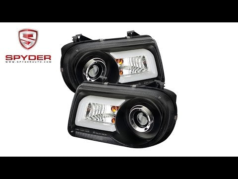 Spyder - Chrysler 300C 05-10 Projector Headlights - LED DRL - Black