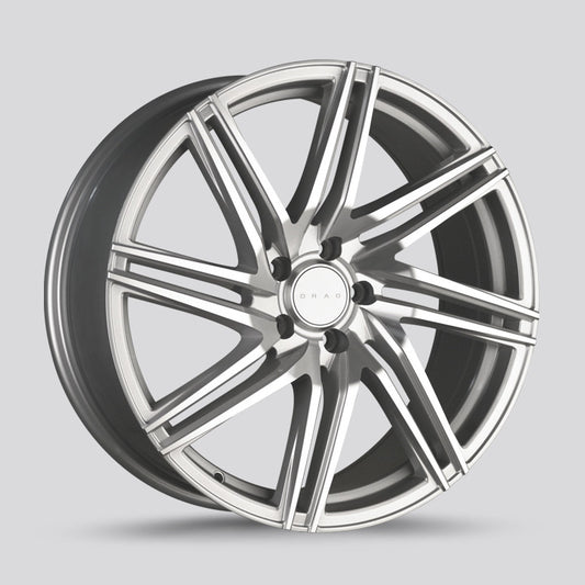 Drag DR-70 Wheels 19x8 5x114.3 Silver Mach Face Rims