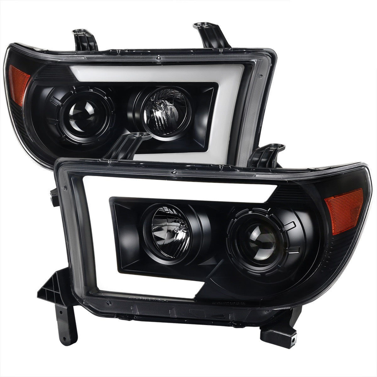 Spec-D 2007-13 Tundra 08-17 Sequential Projector Headlights Sequential Black Clear