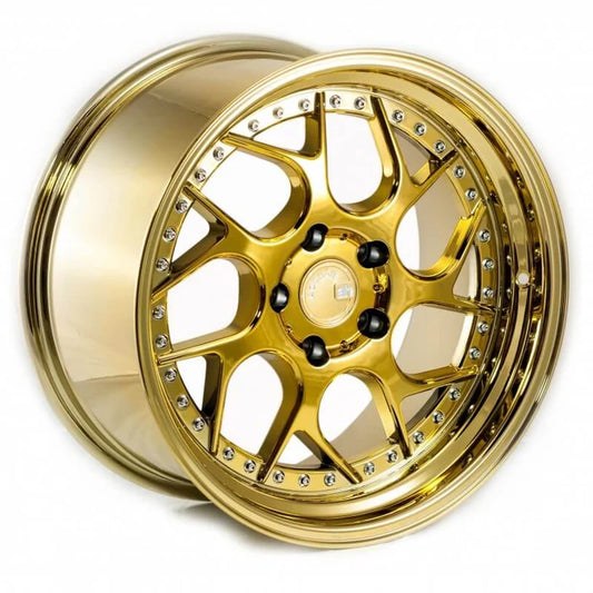Aodhan DS01 18x8.5 wheel 5x114.3 Gold Vacuum Twisted Spoke Rim
