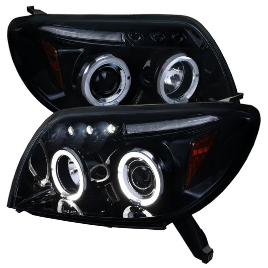 Spec-D 03-05 4Runner Halo LED Projector Headlights Black Smoked