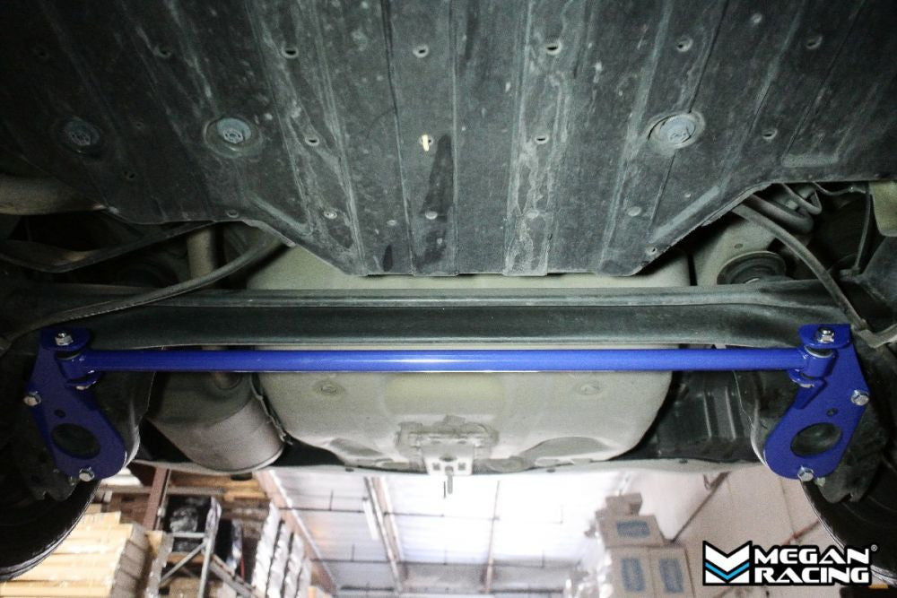 installed picture of Megan Racing Honda Fit 15-19 Rear Torsion Beam Support Brace (MR-SB-HF15-SSB)