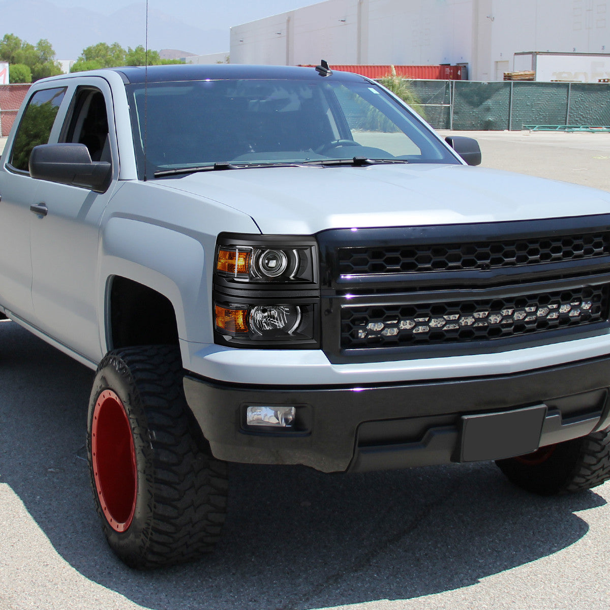 2014-15 Silverado Projector Headlights Black Clear