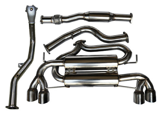 Tsudo 08-13 Impreza STI WRX 5dr Quad-Tip Catback + Downpipe Exhaust v3 (20-9205 + 20-1218)