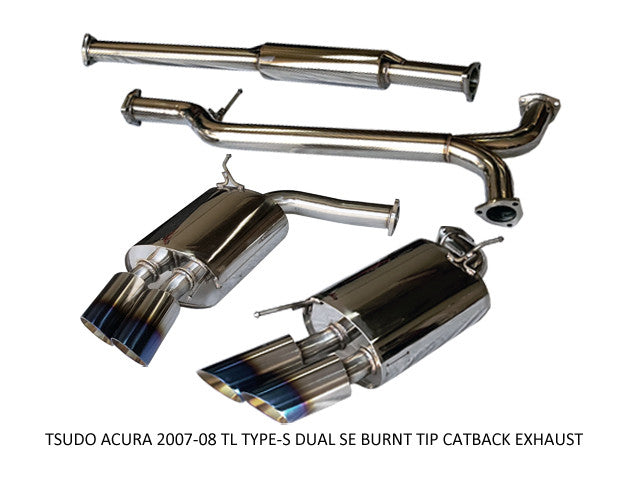 Tsudo Acura 2007-08 TL Type-S Dual SE Burnt Tip Catback Exhaust (20-9210-A)