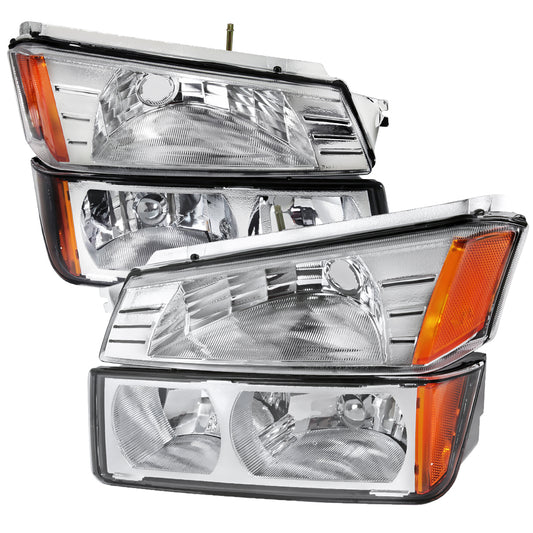 Spec-D 2002-2006 Chevrolet Avalanche 1500/2500 OE Style w/ Bumper Signal Lights Chrome Headlights