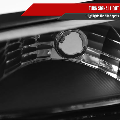 Spec-D 2002-2006 Chevrolet Avalanche 1500/2500 OE Style w/ Bumper Signal Lights Black Headlights