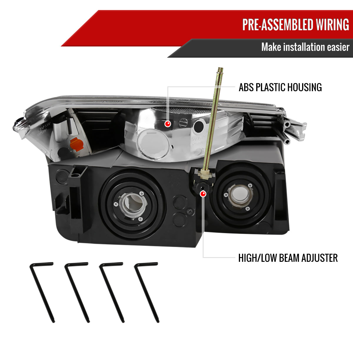 Spec-D 2002-2006 Chevrolet Avalanche 1500/2500 OE Style w/ Bumper Signal Lights Black Headlights