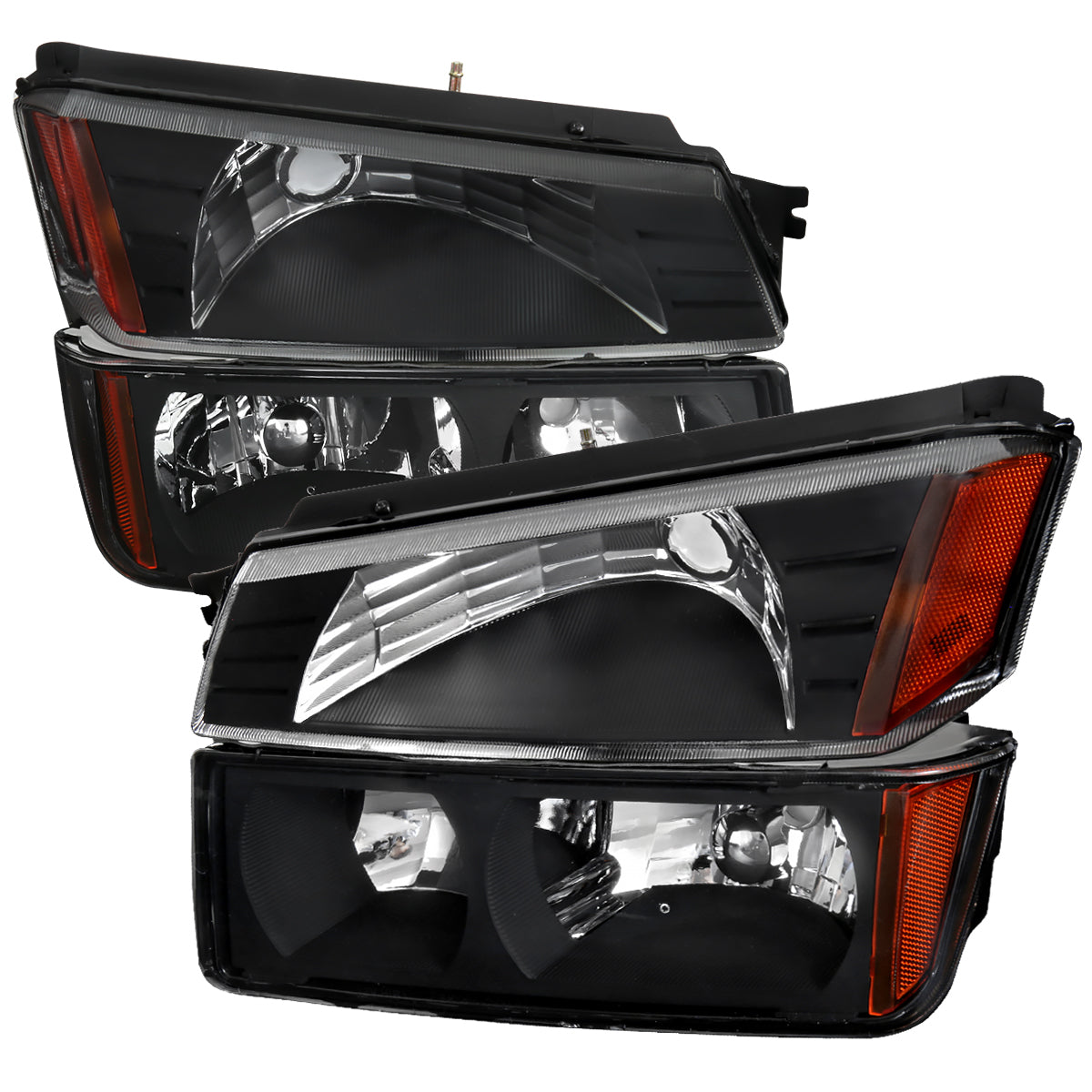 Spec-D 2002-2006 Chevrolet Avalanche 1500/2500 OE Style w/ Bumper Signal Lights Black Headlights