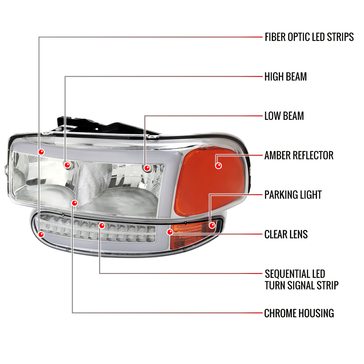 Spec-D GMC Sierra Denali Yukon 99-06 headlights