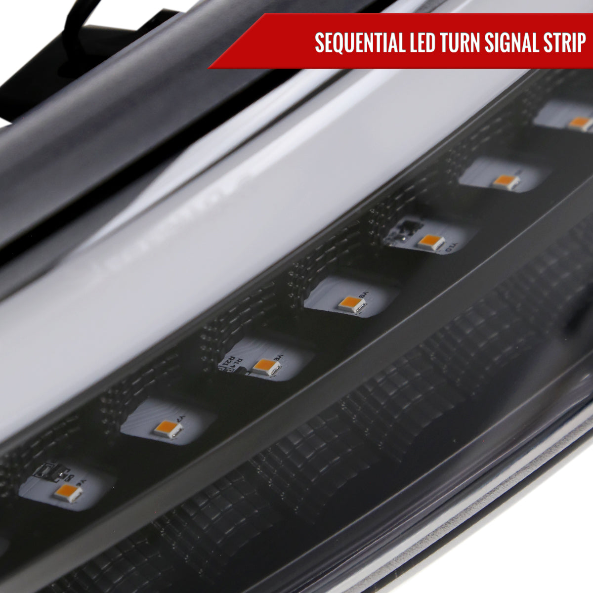 Spec-D 1999-2006 GMC Sierra Denali/2007 Sierra Classic Denali/2000-2006 Yukon/XL Denali OE Style with LED Sequential Turn Signal Bumper Lights Black Headlights