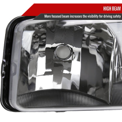 Spec-D 1999-2006 GMC Sierra 1500/2500/3500 Denali/2000-2006 Yukon/Yukon XL Denali OE Style and Bumper Lights Black Headlights