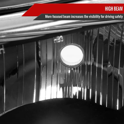 Spec-D 2003-2023 Chevrolet Express/GMC Savana OE Style w/ Amber Lens Bumper Lamp Black Headlights