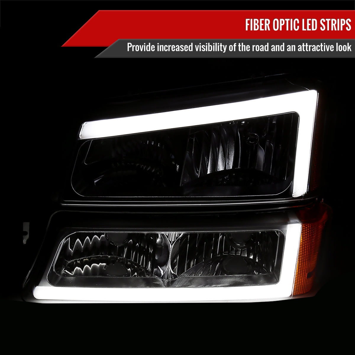 2003 Avalanche Silverado OE & Spec-D aftermarket headlights