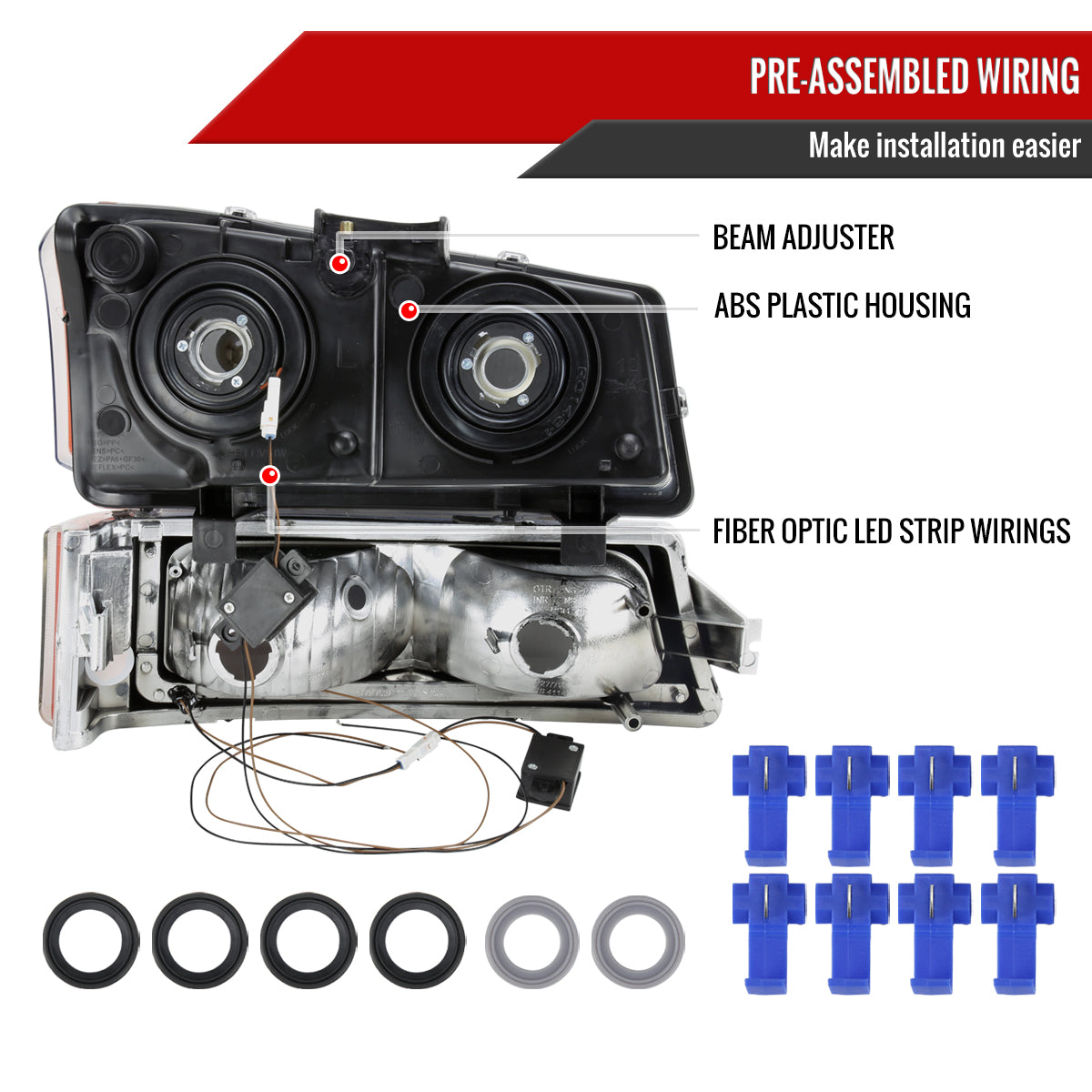 03 Avalanche Silverado OE & Spec-D headlights