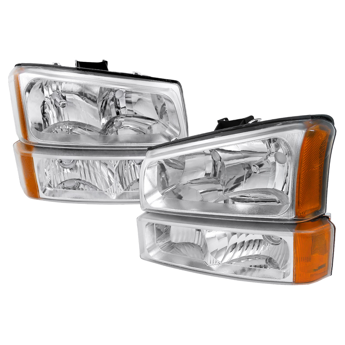 Spec-D 2002 Avalanche Silverado OE style ChromeBumper headlights upgrade