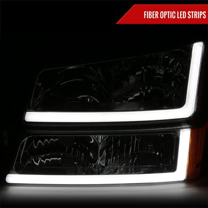 2004 Silverado Avalanche OE Spec-D smoked aftermarket headlights