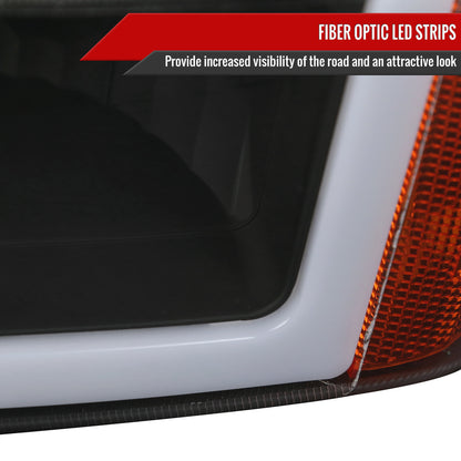 Spec-D 2002-2006 Chevrolet Avalanche/ 2003-2007 Silverado LED Bar OE Style & Bumper Lights Black Headlights