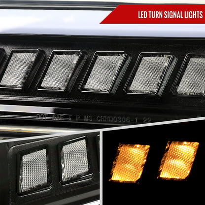 Spec-D 2003-2007 Chevrolet Silverado Avalanche LED Projector DRL w/ Bumper Lights J Black Headlights