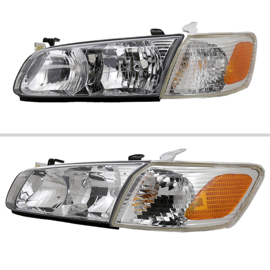 2001 Camry OE Amber Spec-D chrome aftermarket headlights