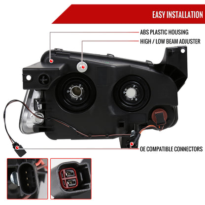 Spec-D 2006-2010 Dodge Charger OE Style w/ Corner Lights Black Headlights