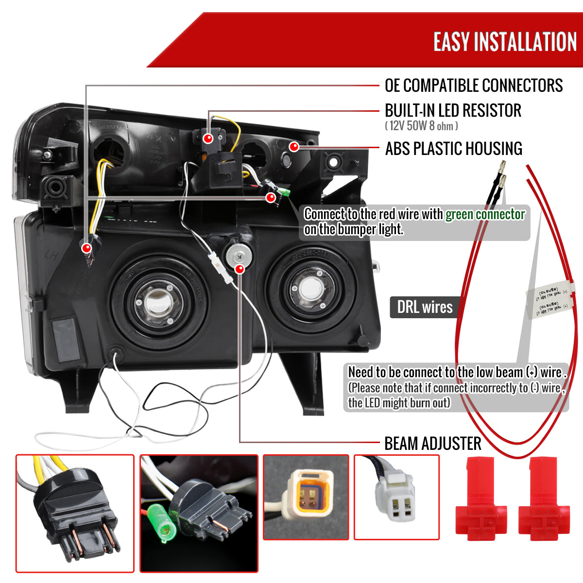 Spec-D 2004-2012 Chevrolet Colorado GMC Canyon/2006-2008 ISUZU I-Series Sequential Turn Signal OE Style with LED Bar Black Headlights