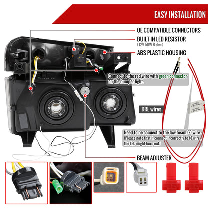 Spec-D 2004-2012 Chevrolet Colorado GMC Canyon/2006-2008 ISUZU I-Series Sequential Turn Signal OE Style with LED Bar Black Headlights