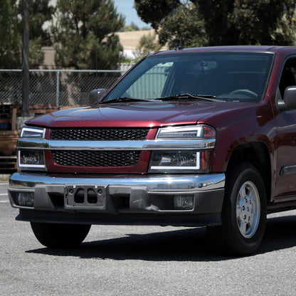 Spec-D 2004-2012 Chevrolet Colorado GMC Canyon/2006-2008 ISUZU I-Series Sequential Turn Signal OE Style with LED Bar Black Headlights