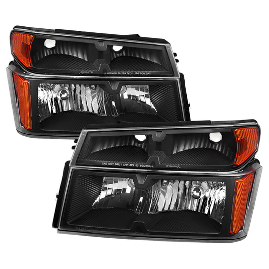 Spec-D 2004-2012 Chevrolet Colorado/GMC Canyon/Isuzu I-Series OE Style & Corner Lights Pair Black Headlights