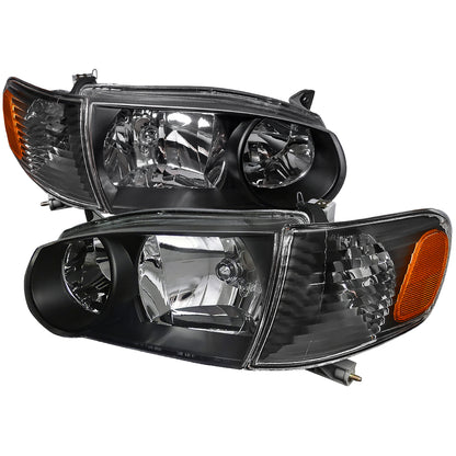 Spec-D 2001-2002 Toyota Corolla OE Style w/ Corner Lights Black Headlights