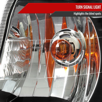 Spec-D 2006-2011 Mercury Grand Marquis OE Style and Corner Lamps Matte Black Headlights/Clear) Headlights