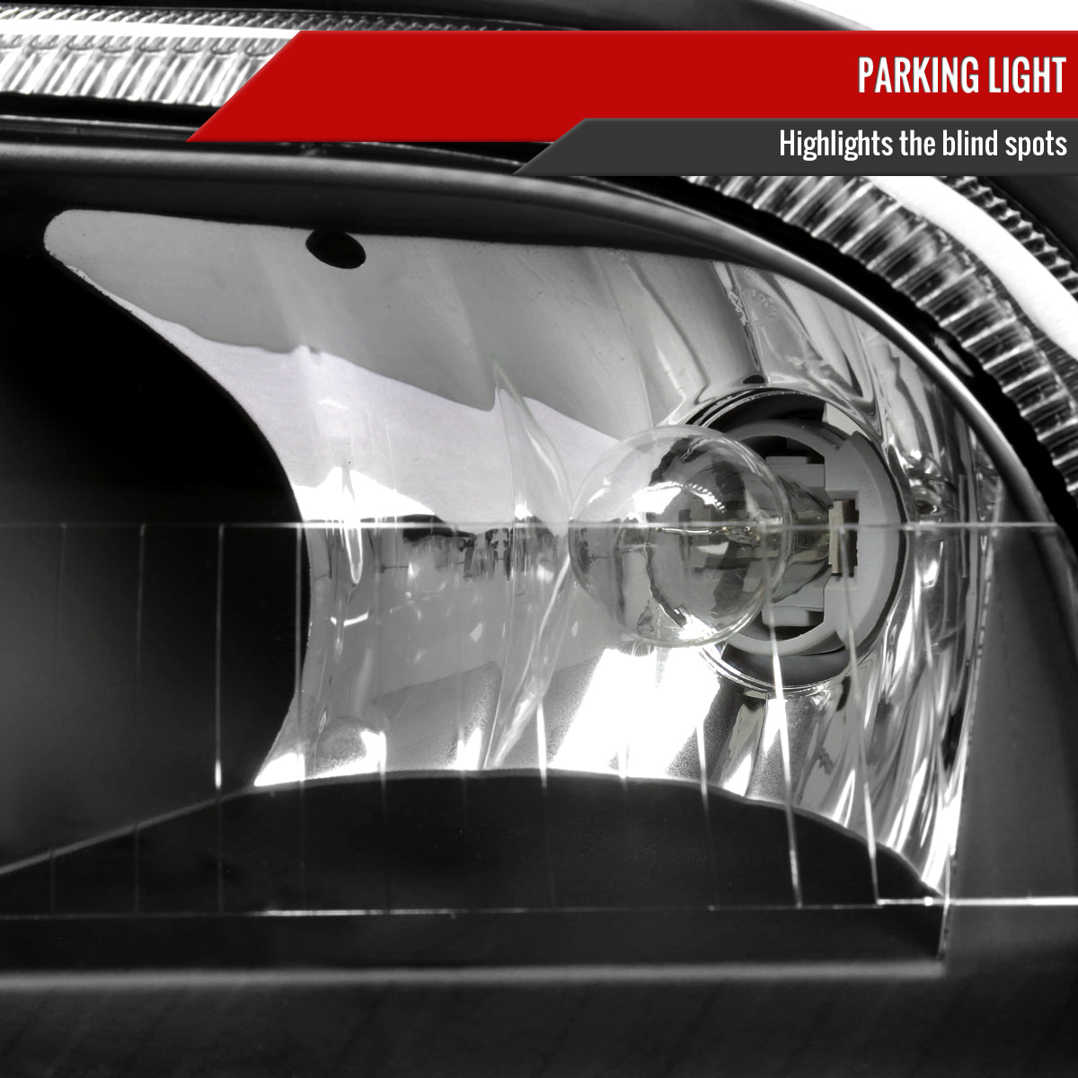 Spec-D 2006-2011 Mercury Grand Marquis OE Style and Corner Lamps Matte Black Headlights/Clear) Headlights