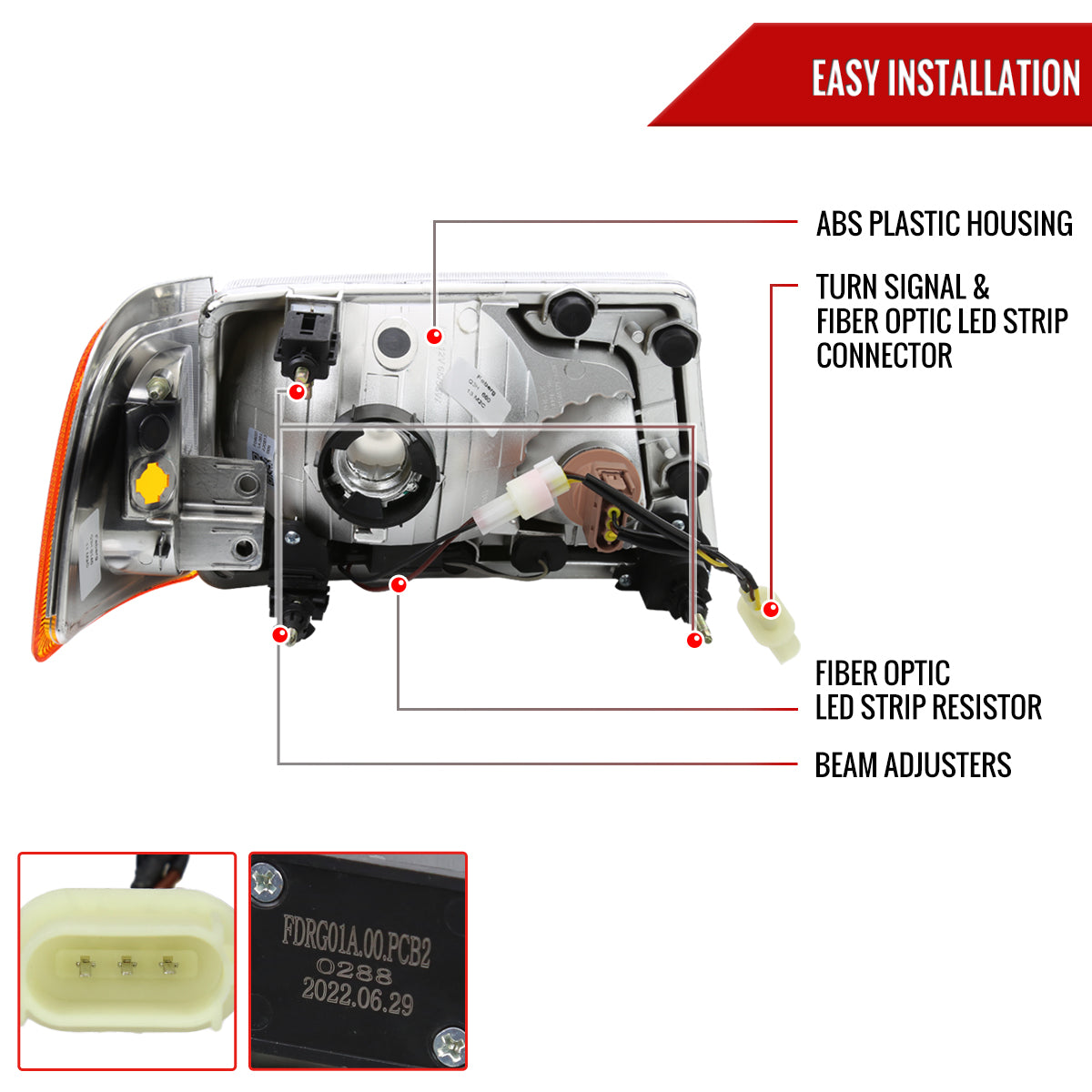 02 Ranger Factory style Amber Corner Spec-D chrome headlights