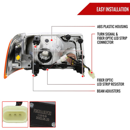 02 Ranger Factory style Amber Corner Spec-D chrome headlights