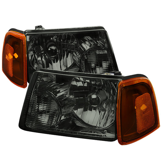 Spec-D 2001-2011 Ford Ranger OE Style w/ Amber Lens Corner Signal Lights Chrome w/ Smoked Lens Headlights