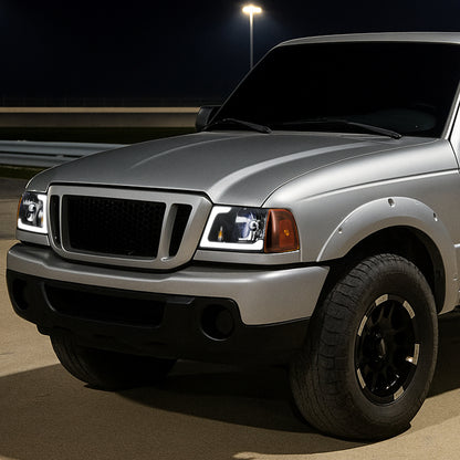 Spec-D 2001-2011 Ford Ranger LED Bar OE Style w/Amber Corner Lamp Black Headlights