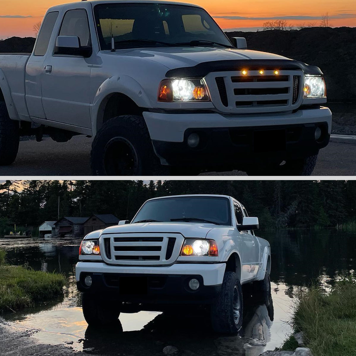 Spec-D 05 Ford Ranger OE Amber black headlights