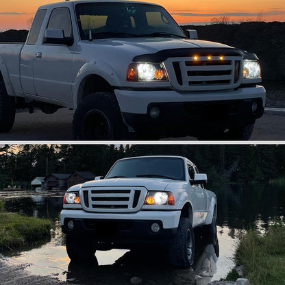 Spec-D 05 Ford Ranger OE Amber black headlights
