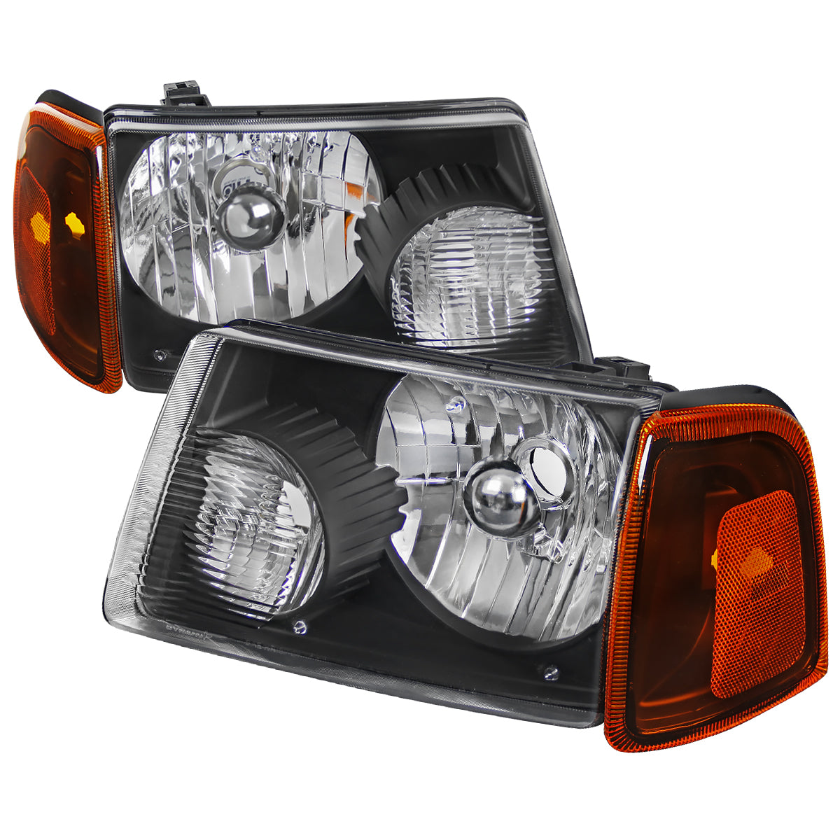 Spec-D 2001-2011 Ford Ranger OE Style w/ Amber Lens Corner Signal Lights Black Headlights