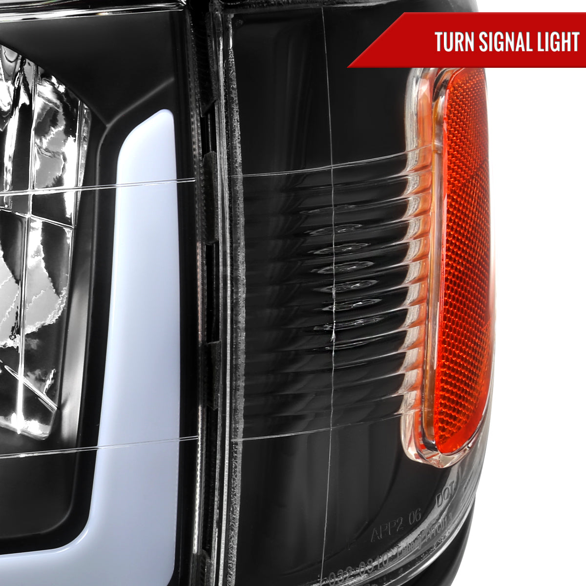 Spec-D 2001-2004 Toyota Tacoma LED Bar OE Style w/ Corner Lamps and Amber Reflector Black Headlights