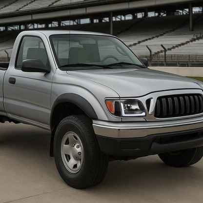 Spec-D 2001-2004 Toyota Tacoma LED Bar OE Style w/ Corner Lamps and Amber Reflector Black Headlights